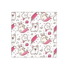 Cute Animal Seamless Pattern Kawaii Doodle Style Satin Bandana Scarf 22  X 22  by Salman4z