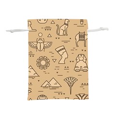 Egyptian-seamless-pattern-symbols-landmarks-signs-egypt Lightweight Drawstring Pouch (l) by Salman4z