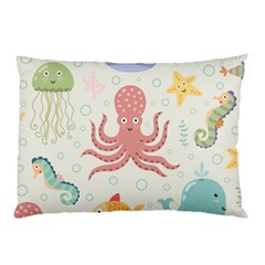 Underwater-seamless-pattern-light-background-funny Pillow Case by Salman4z