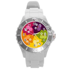 Colorful Cats Round Plastic Sport Watch (l) by Sparkle