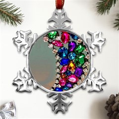 Colorful Diamonds Metal Small Snowflake Ornament by Sparkle