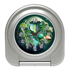 Waterfall Jungle Nature Paper Craft Trees Tropical Travel Alarm Clock by Ravend