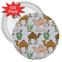 Camels-cactus-desert-pattern 3  Buttons (100 Pack)  by Salman4z