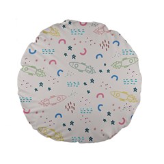 Spaceship Pattern Star Standard 15  Premium Flano Round Cushions by danenraven