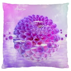 Dahlia Blossom Bloom Dahlias Fall Large Premium Plush Fleece Cushion Case (two Sides) by danenraven