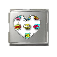 Set-colorful-comic-speech-bubbles Mega Link Heart Italian Charm (18mm) by Salman4z