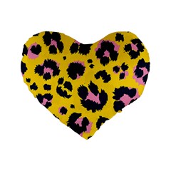 Leopard-print-seamless-pattern Standard 16  Premium Flano Heart Shape Cushions by Salman4z