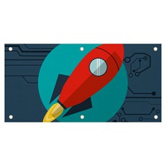 Rocket-with-science-related-icons-image Banner And Sign 6  X 3  by Salman4z