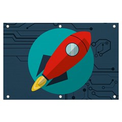 Rocket-with-science-related-icons-image Banner And Sign 6  X 4  by Salman4z