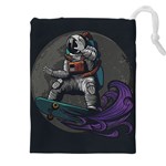 Illustration-astronaut-cosmonaut-paying-skateboard-sport-space-with-astronaut-suit Drawstring Pouch (5XL) Front