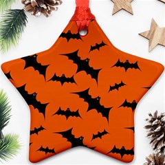 Halloween-card-with-bats-flying-pattern Ornament (star) by Salman4z