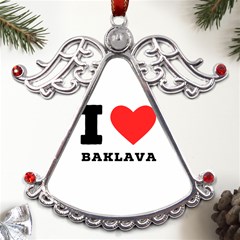 I Love Baklava Metal Angel With Crystal Ornament by ilovewhateva