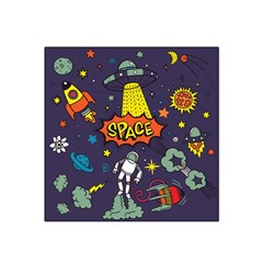 Vector-flat-space-design-background-with-text -- Satin Bandana Scarf 22  X 22  by Salman4z