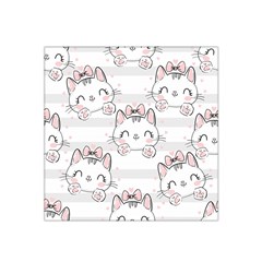 Cat-with-bow-pattern Satin Bandana Scarf 22  X 22  by Salman4z