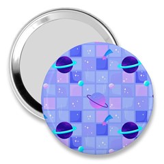 Seamless-pattern-pastel-galaxy-future 3  Handbag Mirrors by Salman4z
