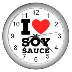 I Love Soy Sauce Wall Clock (silver) by ilovewhateva