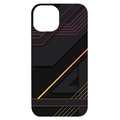 Gradient-geometric-shapes-dark-background Iphone 14 Black Uv Print Case by Salman4z