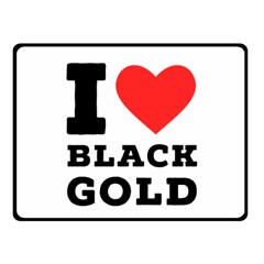 I Love Black Gold Fleece Blanket (small) by ilovewhateva