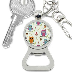 Forest-seamless-pattern-with-cute-owls Bottle Opener Key Chain by Salman4z