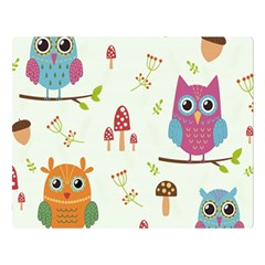 Forest-seamless-pattern-with-cute-owls Premium Plush Fleece Blanket (large) by Salman4z