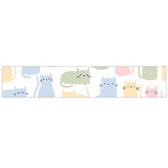 Cute-cat-colorful-cartoon-doodle-seamless-pattern Large Premium Plush Fleece Scarf  by Salman4z