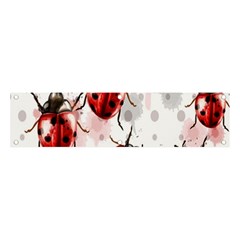 Ladybugs-pattern-texture-watercolor Banner And Sign 4  X 1  by Salman4z