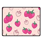 Seamless-strawberry-fruit-pattern-background Two Sides Fleece Blanket (Small) 45 x34  Blanket Front