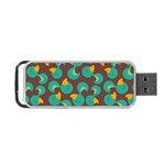 Vector Illustration Seamless Pattern With Cartoon Duck Portable USB Flash (One Side) Front