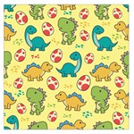 Seamless Pattern With Cute Dinosaurs Character Square Satin Scarf (36  x 36 ) Front