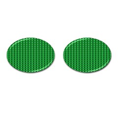 Green Christmas Tree Pattern Background Cufflinks (oval) by pakminggu