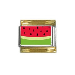 Watermelon Fruit Food Healthy Vitamins Nutrition Gold Trim Italian Charm (9mm) by pakminggu