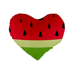 Watermelon Fruit Food Healthy Vitamins Nutrition Standard 16  Premium Flano Heart Shape Cushions by pakminggu