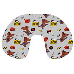 Background Pattern Texture Design Dog Music Travel Neck Pillow by pakminggu