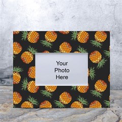 Pineapple Background Pineapple Pattern White Tabletop Photo Frame 4 x6  by pakminggu