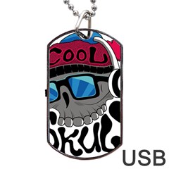 Cool Skull Dog Tag Usb Flash (two Sides) by pakminggu