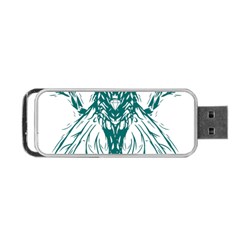 Green Insect Bee Illustration Portable Usb Flash (two Sides) by pakminggu