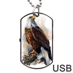 Eagle Art Eagle Watercolor Painting Bird Animal Dog Tag Usb Flash (one Side) by pakminggu