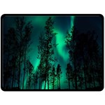 Aurora Northern Lights Celestial Magical Astronomy Two Sides Fleece Blanket (Large) 80 x60  Blanket Back