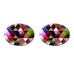 Abstract Geometric Triangles Shapes Cufflinks (oval) by danenraven