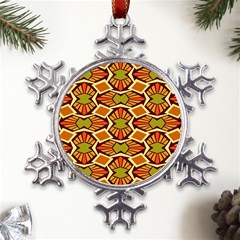 Geometry Shape Retro Trendy Symbol Metal Large Snowflake Ornament by danenraven