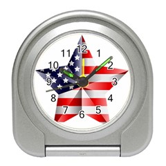 United States Of America Flag Of The United States Independence Day Travel Alarm Clock by danenraven