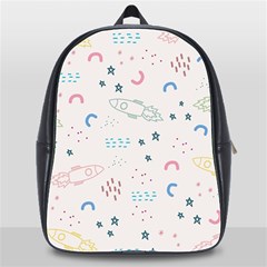 Spaceship Pattern Star School Bag (xl) by danenraven