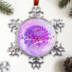 Dahlia Blossom Bloom Dahlias Fall Metal Large Snowflake Ornament by danenraven