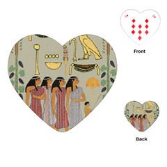 Egyptian Paper Women Child Owl Playing Cards Single Design (heart) by Mog4mog4