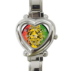 Lion Head Africa Rasta Heart Italian Charm Watch by Mog4mog4