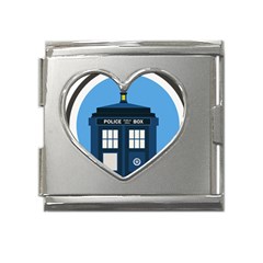 Doctor Who Tardis Mega Link Heart Italian Charm (18mm) by Mog4mog4