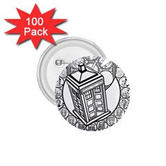 Bad Wolf Tardis Art Drawing Doctor Who 1 75  Buttons (100 Pack)  by Mog4mog4