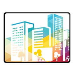 Silhouette Cityscape Building Icon Color City Two Sides Fleece Blanket (small) by Mog4mog4