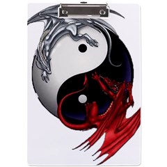 Yin And Yang Chinese Dragon A4 Acrylic Clipboard by Mog4mog4