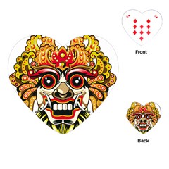 Bali Barong Mask Euclidean Vector Chiefs Face Playing Cards Single Design (heart) by Mog4mog4